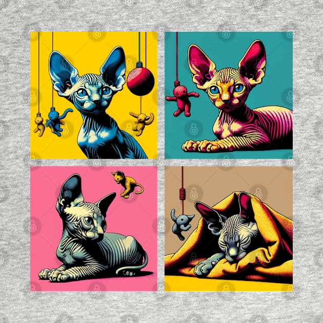 Sphynx Pop Art - Cute Kitties by PawPopArt